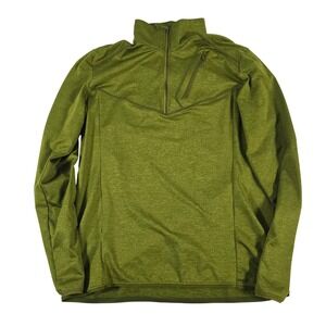 Salomon Discovery Mens Half Zip Fleece Pullover Midlayer Green Size M